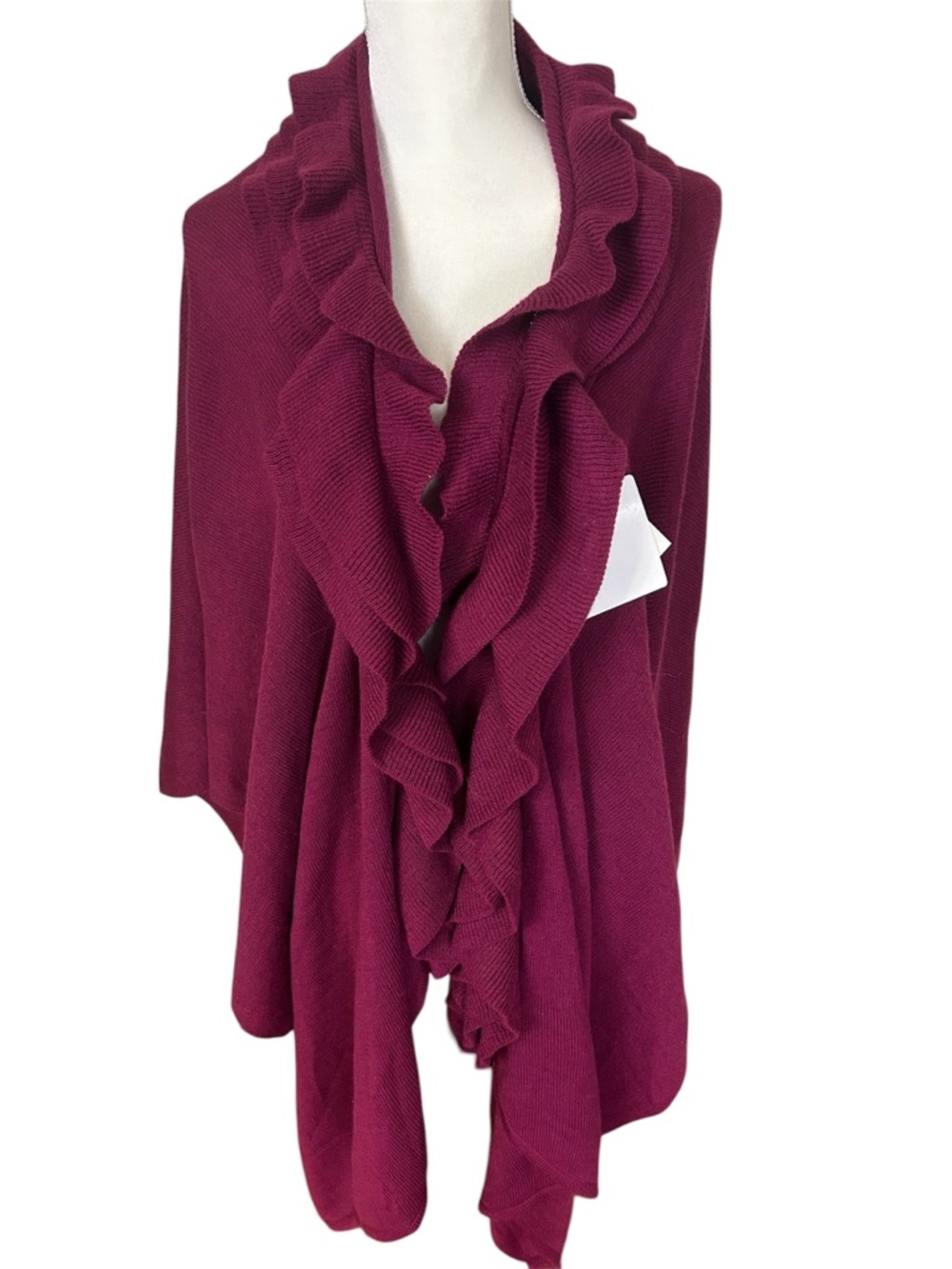 NYA purple ruffle shawl sweater new with tags